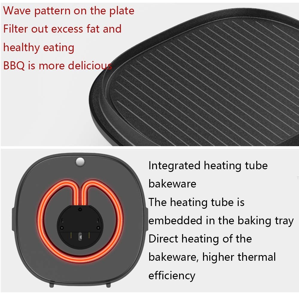 Bandeja para Hornear eléctrica con Revestimiento Antiadherente, Panqueques para el hogar, Bandeja para Hornear de Doble Cara, Lavable, Apagado automático, 1300 W