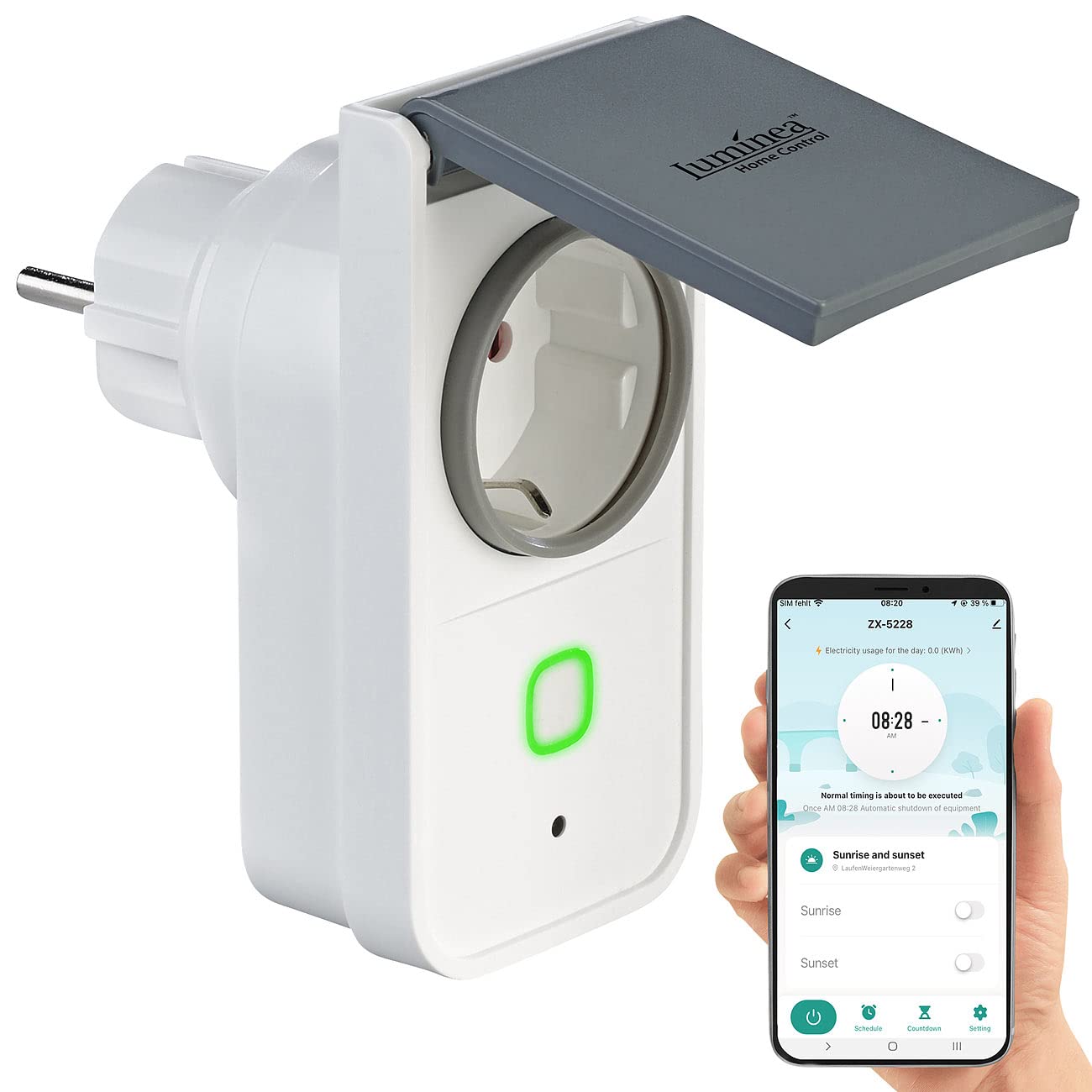 Luminea Home Control WLAN-Outdoor-Steckdose