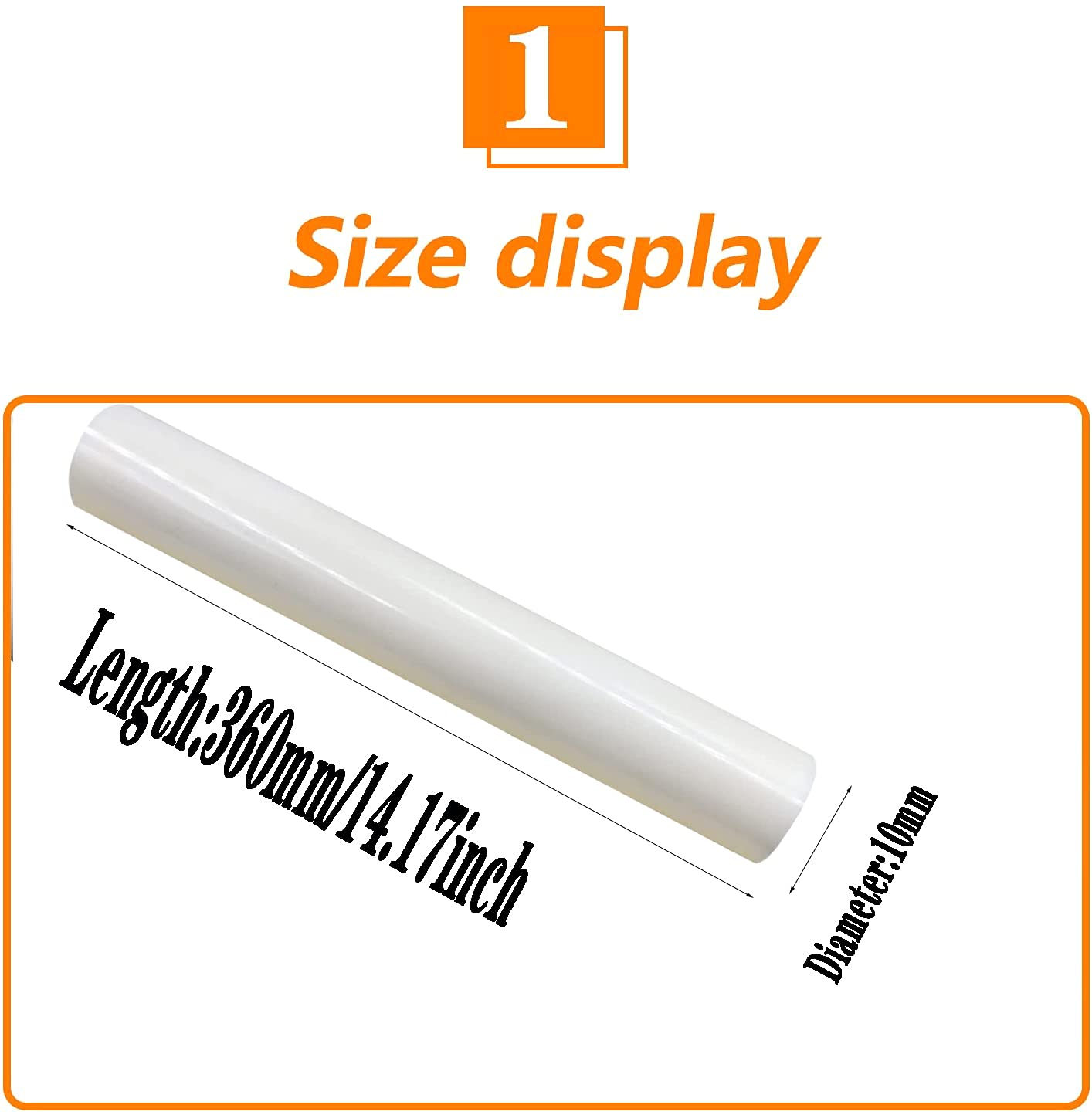 Varillas de cerámica de alúmina resistentes a altas temperaturas (1 unidad) - Opciones de varios tamaños for aplicaciones industriales (360 mm de longitud)(10mmx360mm)