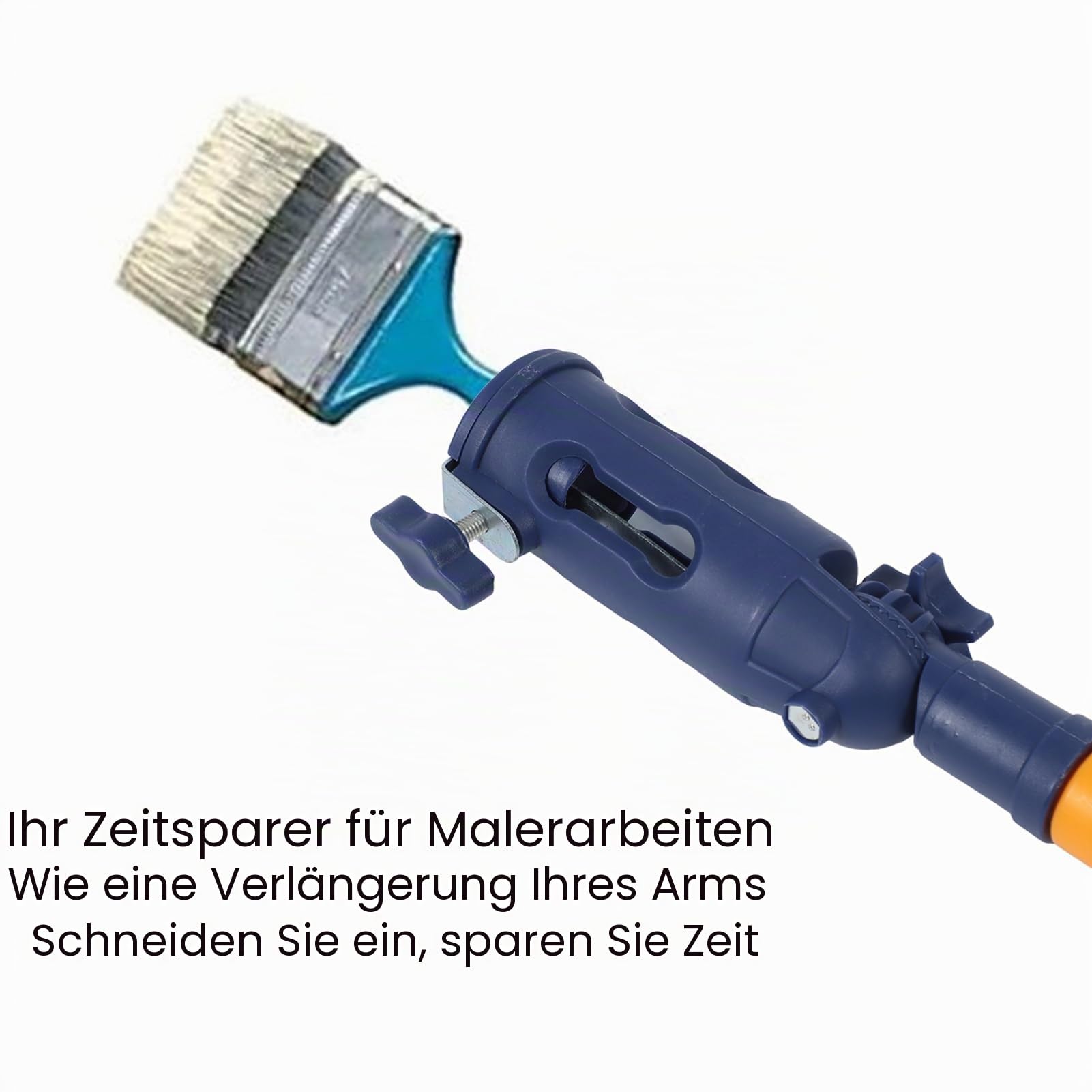 Pinselverlängerung für schwer erreichbare Stellen, Edelstahl-Kunststoff, 180 Grad drehbar für Kanten, Ecken und Decken