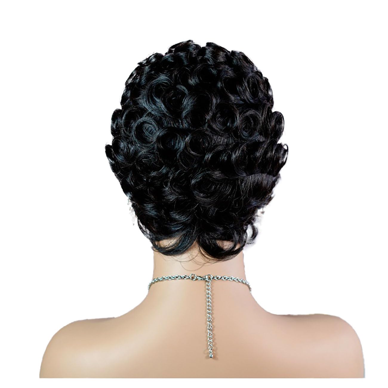 short wave human hair wig, Pixie Cut Wig Human Hair for Black Women, Brazilian Virgin Human Hair Wave Wigs, Glueless Short Pixie Cut Curly Wigs Natural Black Color for Daily Use (Black)