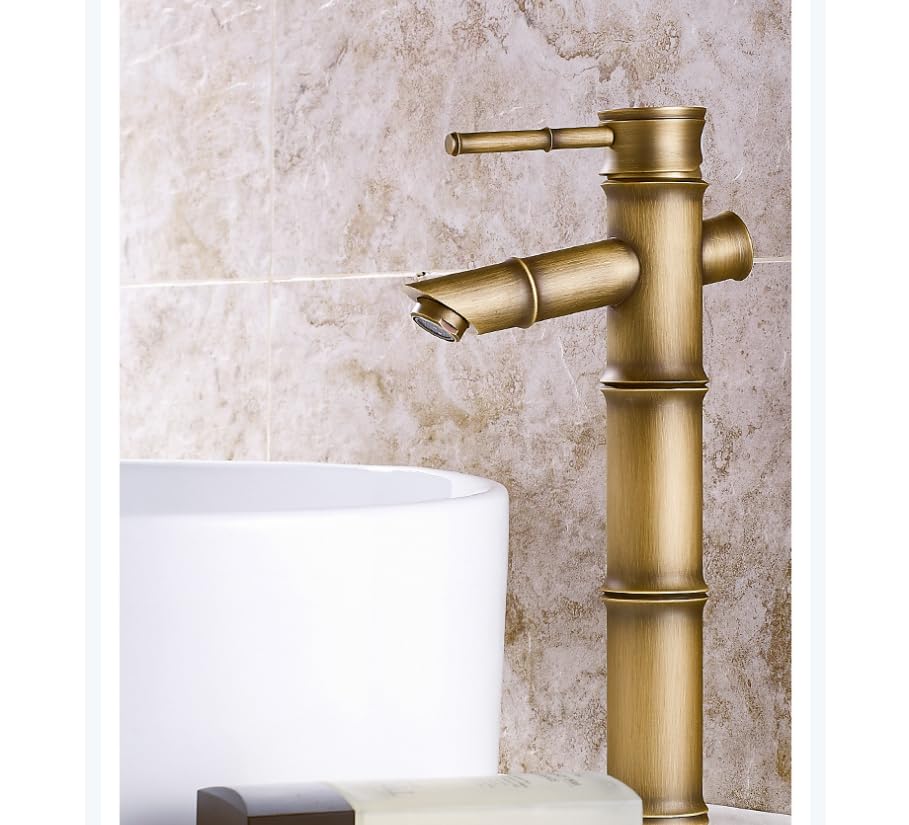 Robinet mitigeur chaud et froid trou unique lavabo cuivre rétro