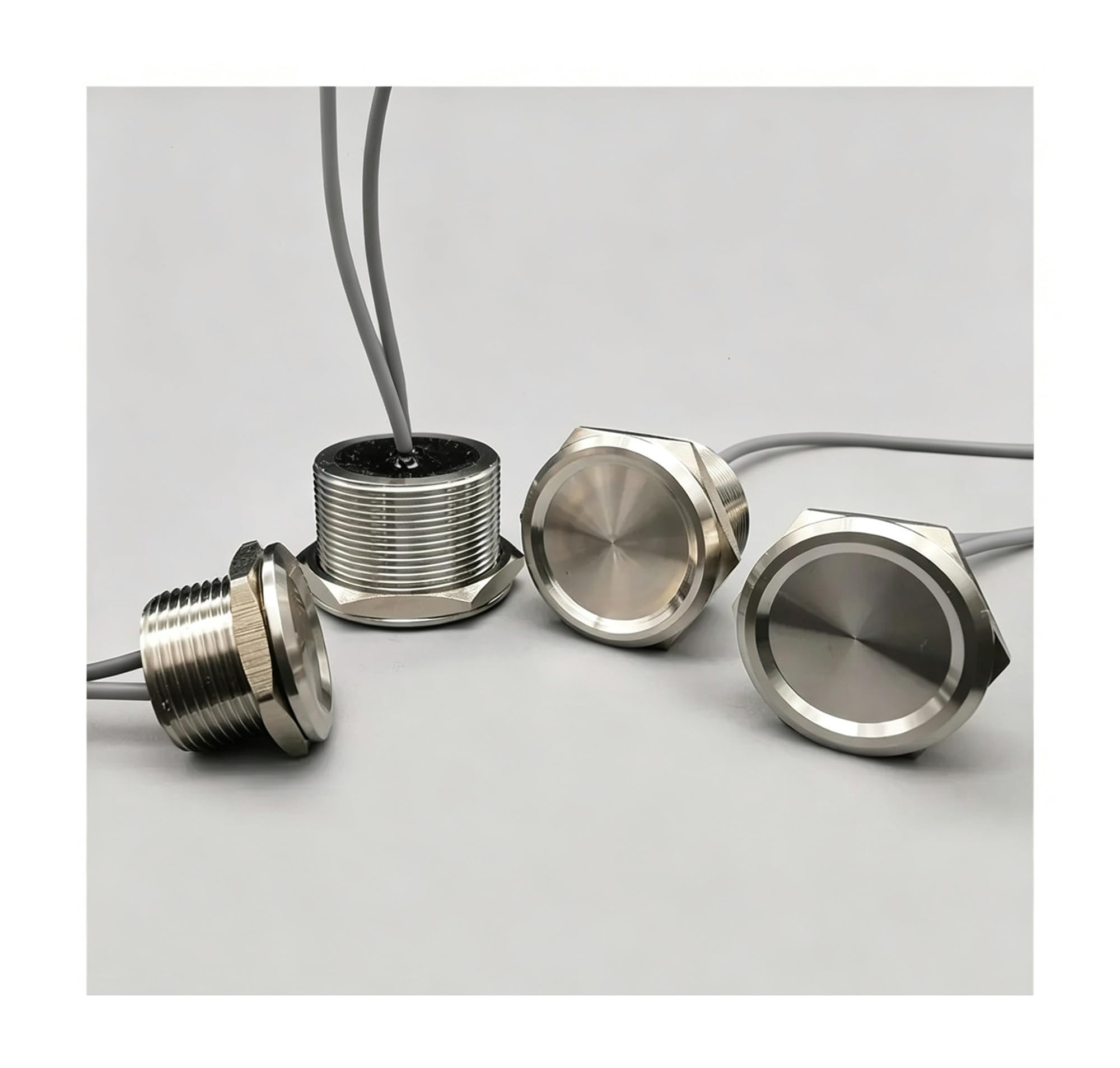 Interruptores táctiles piezoeléctricos impermeables de acero inoxidable de 16 mm, 19 mm, 22 mm y 25 mm, normalmente abiertos, capacitivos, momentáneos.(25mm)