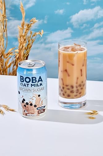 Miniatura 3 de DaoHer Oat BOBA - Boba de avena con azúcar morena, BOBA listo para beber, té de burbujas vegano  BOBA en lata número 1  Té de leche de burbujas