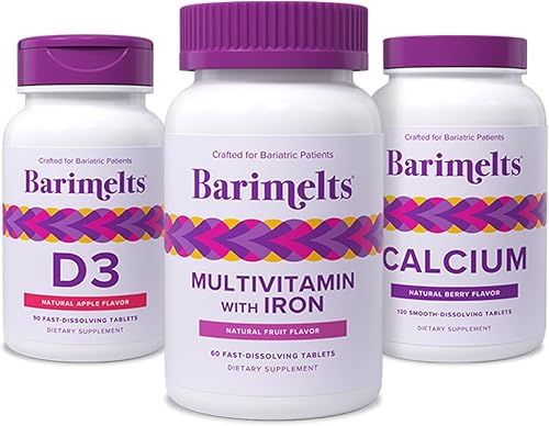 BariMelts Paquete de inmunidad post-cirugía bariátrica - Multivitamínico con hierro, citrato de calcio y vitamina D3