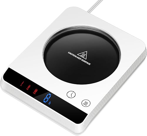 Misby Calentador de tazas, calentador de café y calentador de tazas para escritorio con 3 ajustes de temperatura, encendido y apagado automático por