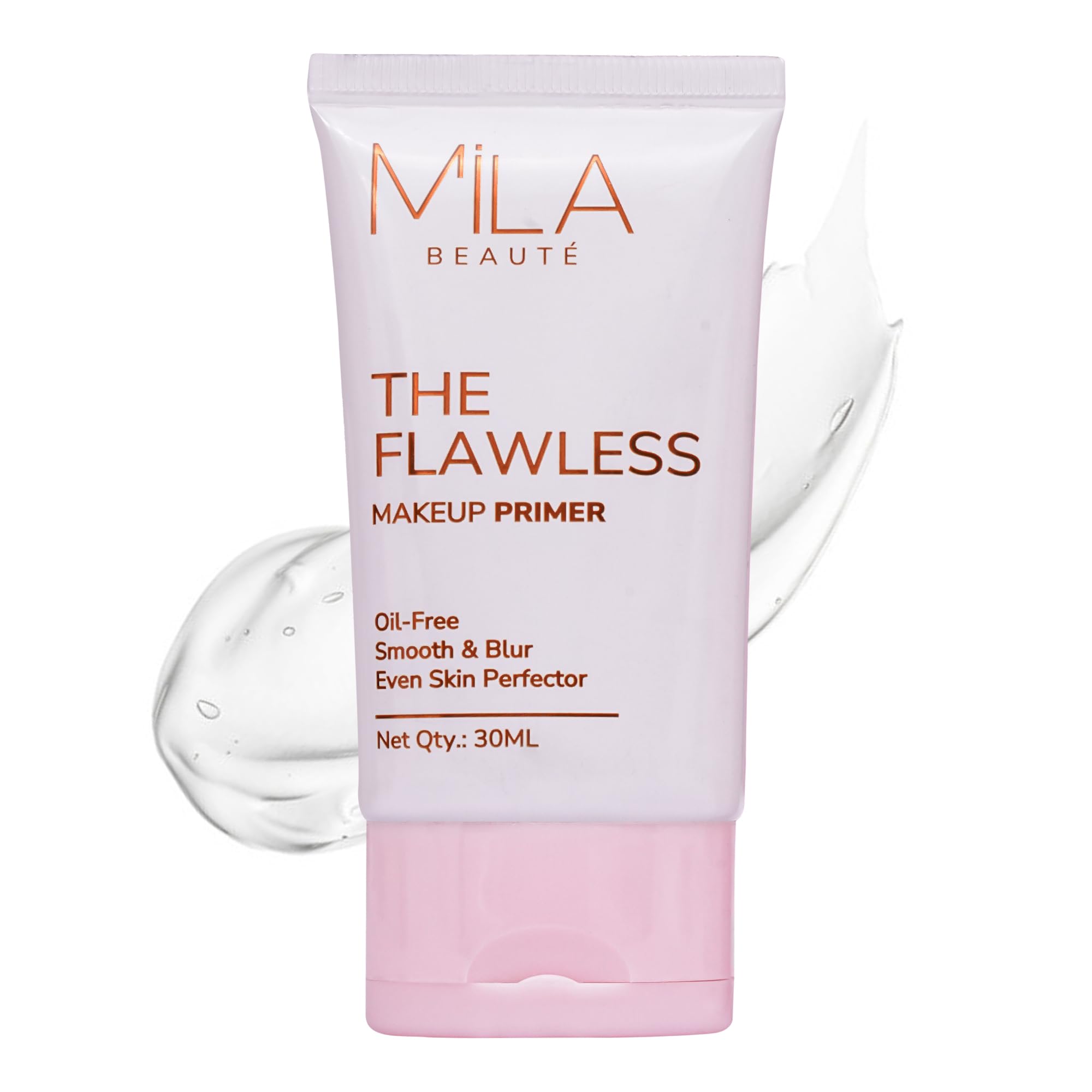 Mila Beauté Flawless Makeup Primer for Face | Oil Free Formula Enriched With Vitamin A & E | Satin Smooth Matte Finish Instantly Blurs Pores | Suitable for All Skin Types – 30ml