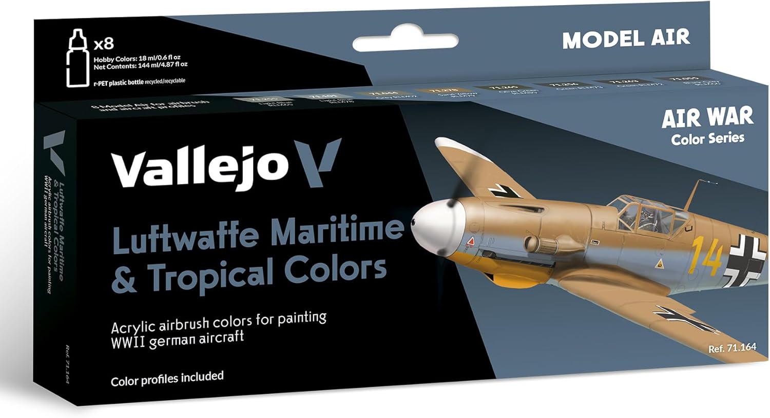 Vallejo Model Air Set 71164 Luftwaffe Maritime And Tropical Colors (8)