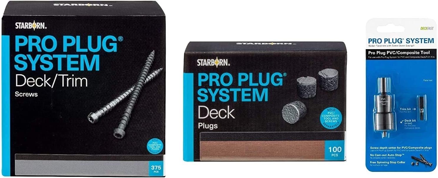 Pro Plug System for Trex Select Pebble Grey Decking, Combo Kit, 375