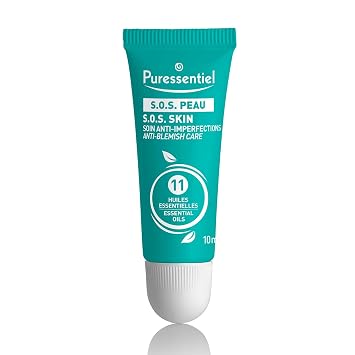 Puressentiel SOS Skin Anti-blemish Care - Healing, Restorative Skin Treatment for Blemishes - Formulated with Beneficial Essential Oils - Made with Naturally Derived Ingredients - 0.34 oz Treatment