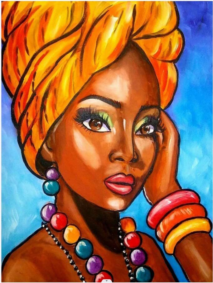 Diamond Painting Femme Africaine, 5D Diy Broderie Diamant Africain, Peinture Diamant Kits Pour
