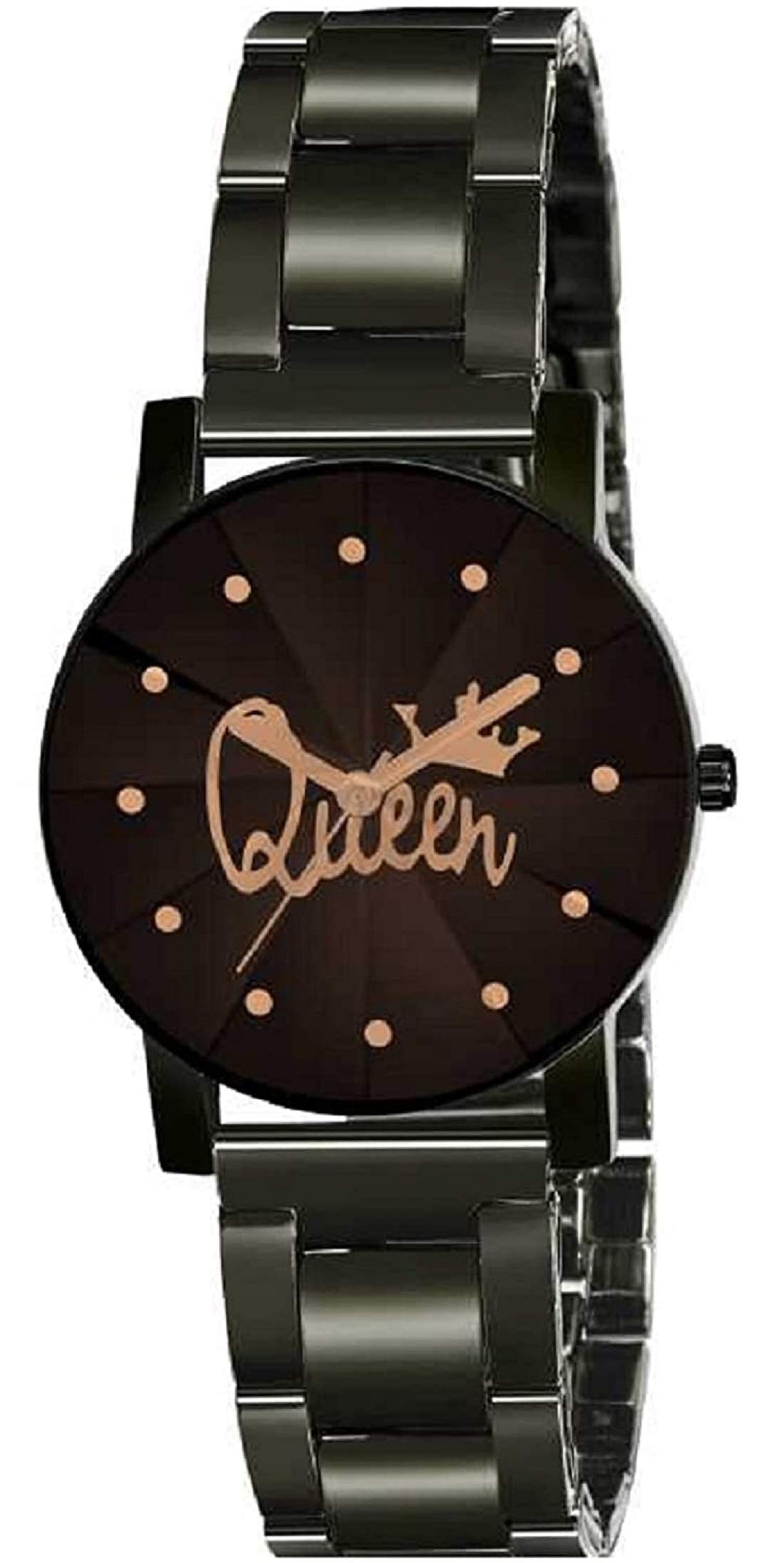 ZUPERIA Girls and Womens Queen Black Dial Crystal Chain Prism Glass Analogue Watch (B08394KNM1) Amazon Price History, Amazon Price Tracker