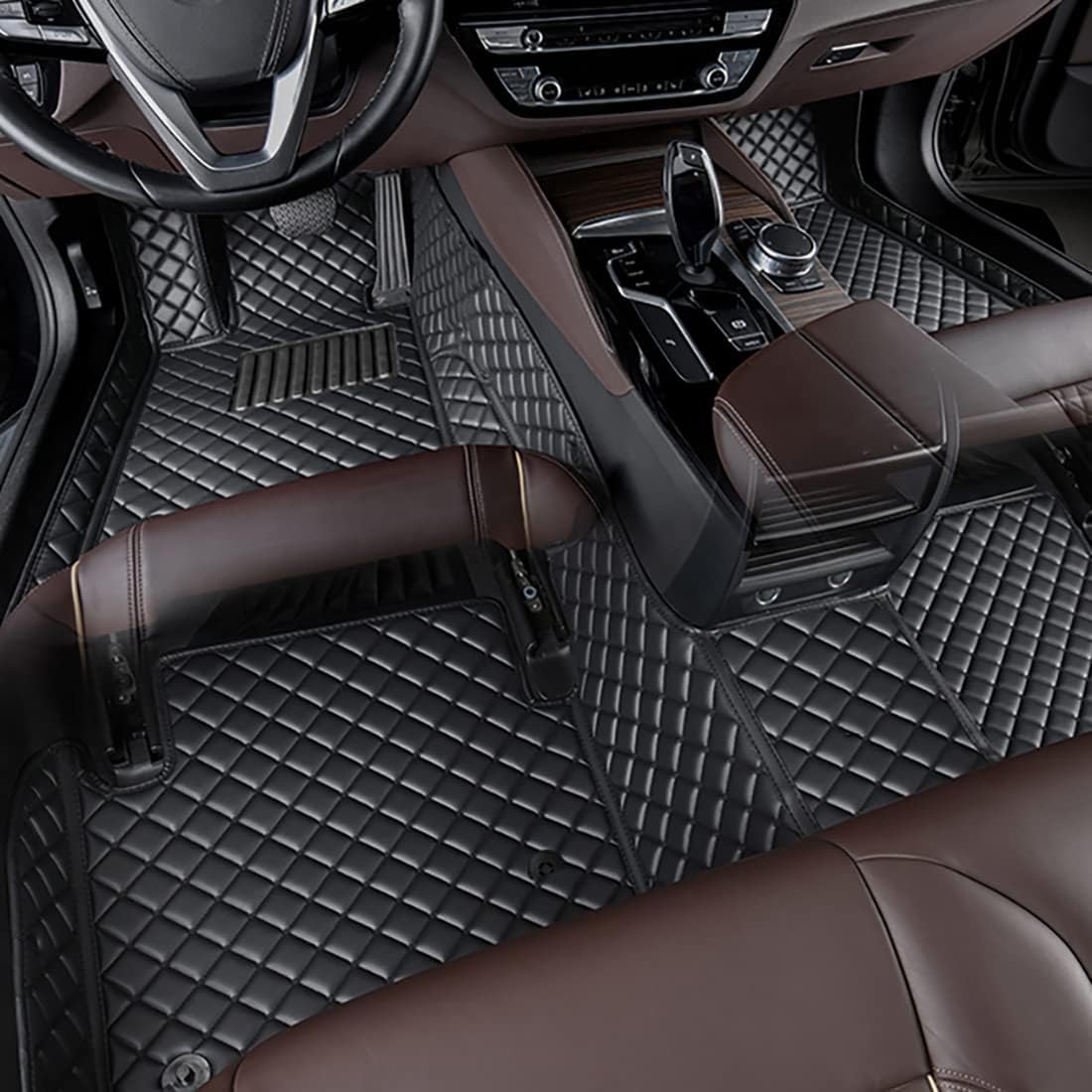 Tapis de sol en cuir Nissan Qashqai J12 protection intégrale luxe noir