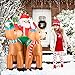 VIVOHOME 6.9ft Long Christmas Inflatable LED Lighted Santa on Green Sleigh with Reindeers and Gift Boxes Blow up Outdoor Yard Decoration