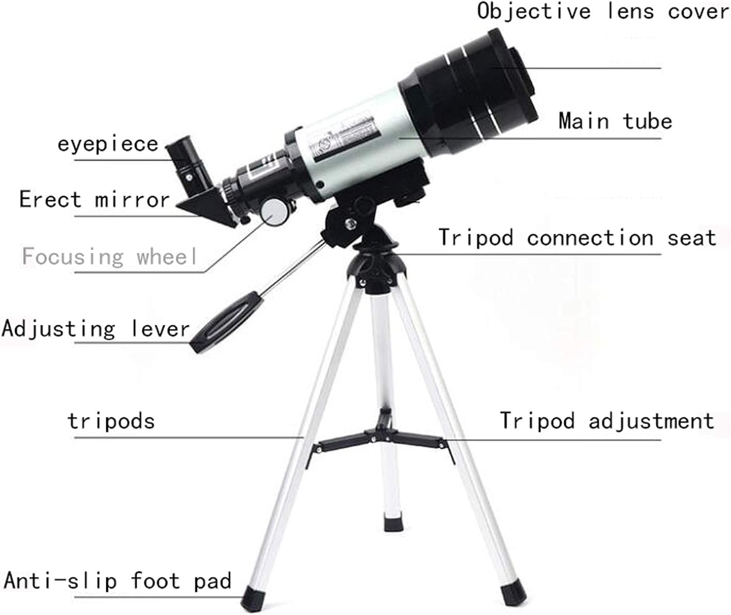 High Power HD Kids telescopes for Adults Astronomy 70mm Refractor Telescope with Tripod Finder Scope Low Light NightWaterproof for Observe The Moon and Landscape