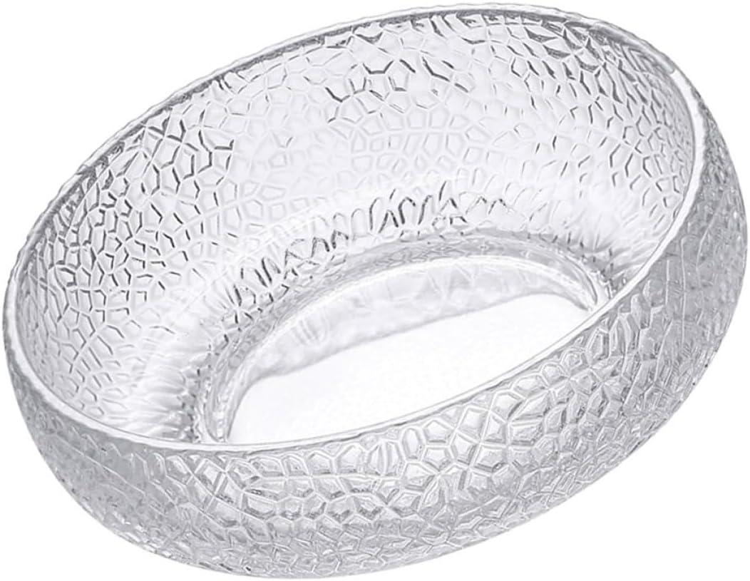 SHINEOFI Glass Salad Bowl 5.90 Inch Transparent Decorative Fruit Bowl Large Glass Serving Tray for Home Kitchen Dining and Parties