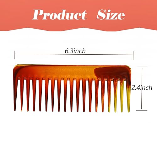 Miniatura 2 de 2 peines de dientes anchos, peine desenredante de cabello grande de 6.3 pulgadas, peine de ducha para cabello rizado, cabello húmedo y seco, sin