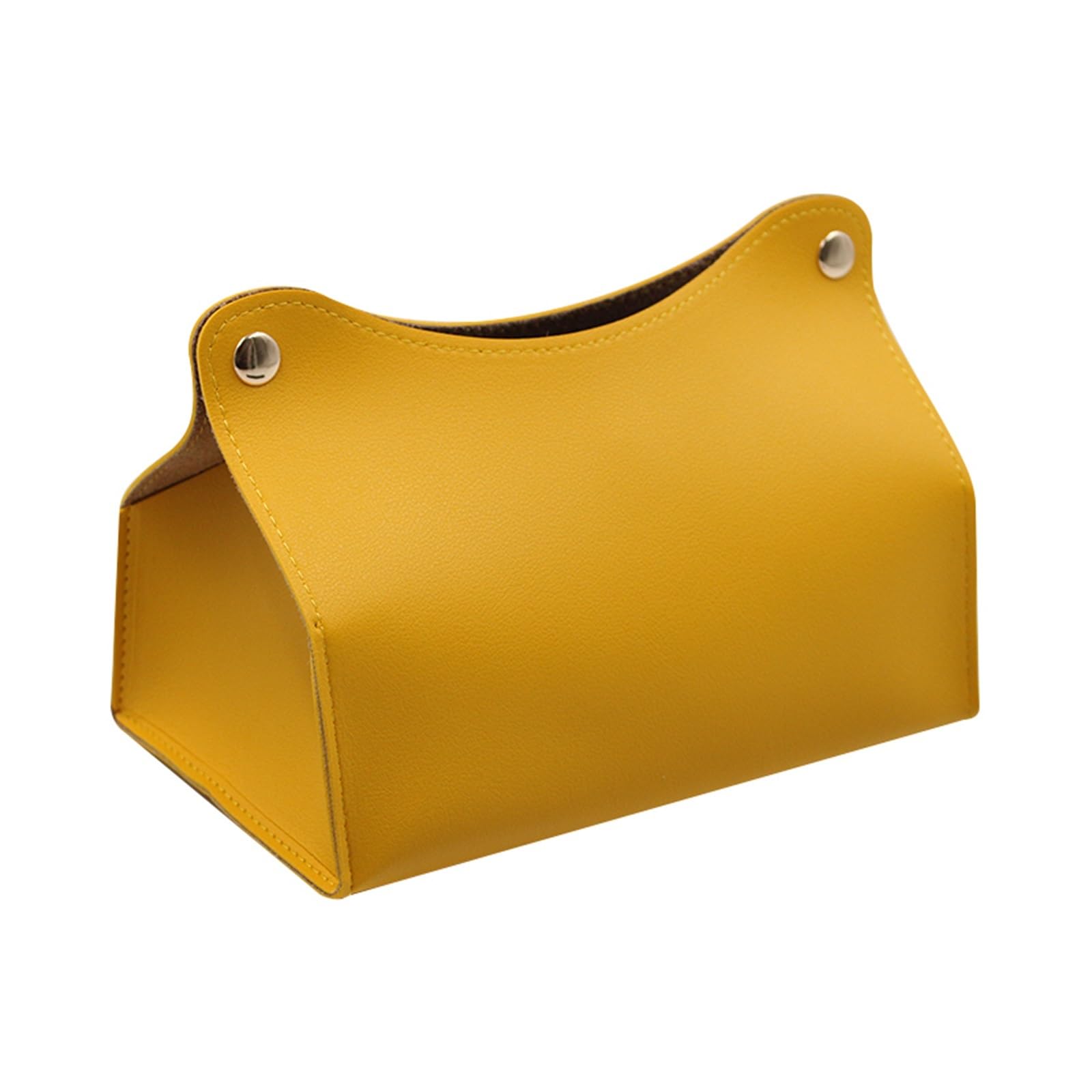 Leather Tissue Box Cover Car Tissue Box Holder Leather Center Console Armrest Napkin Sun Visor Backseat Case(YELLOW)