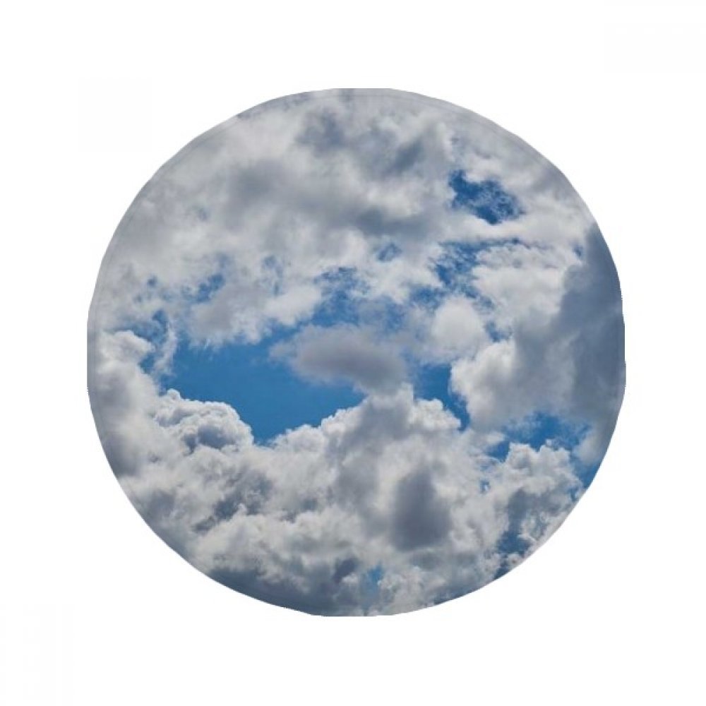 Tapis de bain rond ciel bleu pour créer une ambiance bien-être dans votre salon