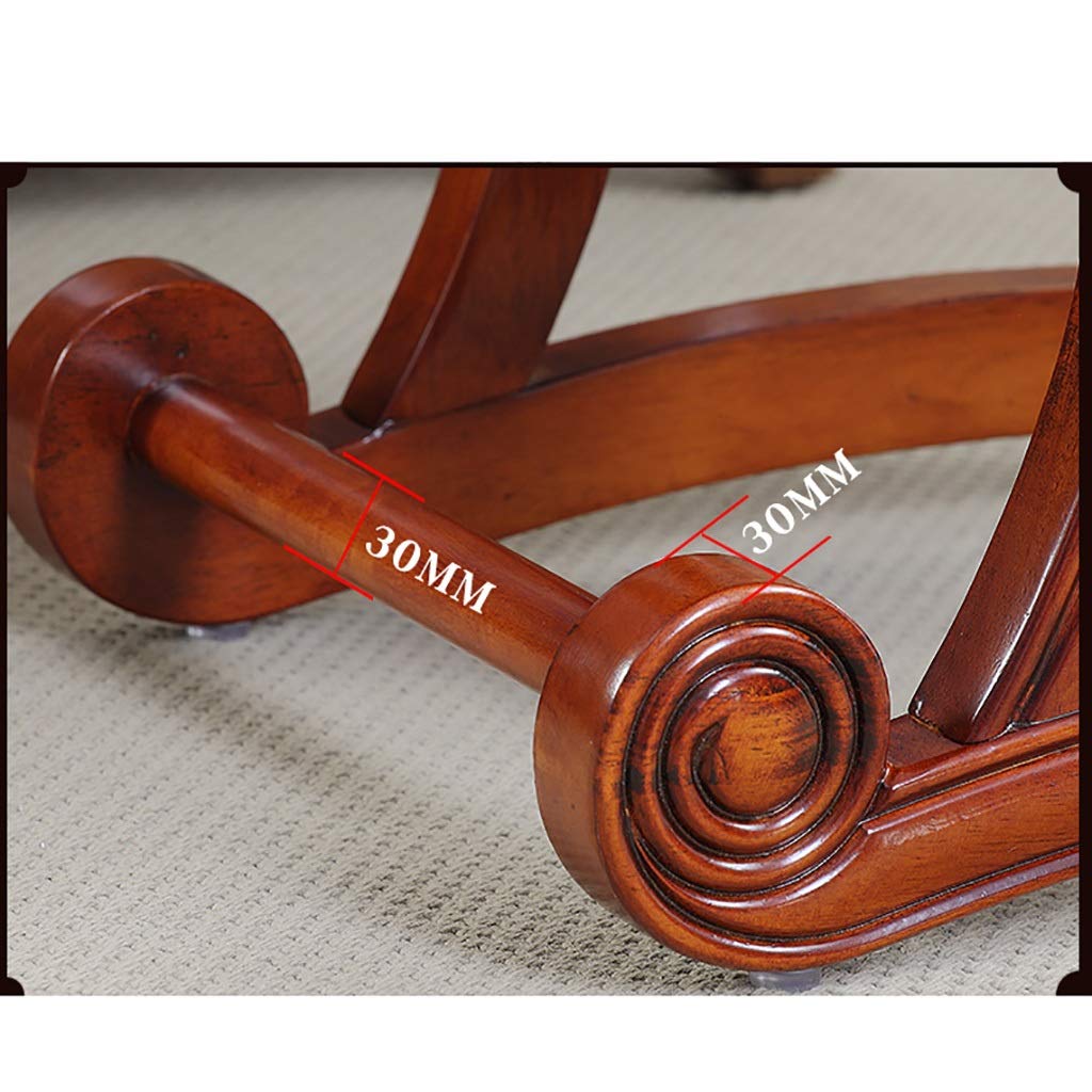 Otomano Retro marrón Antiguo, Madera de Caucho Antideslizante Creativa única para Sala de Estar, Entrada, Puerta, Taburete de sofá de Cuero de Madera Maciza Americana, (tamaño: L)