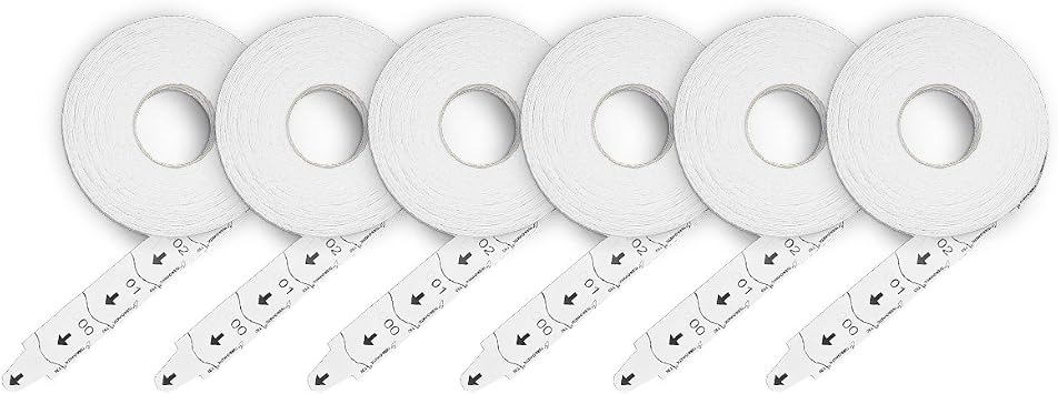 Meto Turn-O-Matic Accessory, Original Tickets T90 3D, Consecutive numbering, Made in Germany, 6 Rolls x 4.000 Tickets, Total: 24.000 Tickets, White