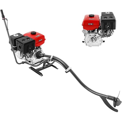 15HP Mud Motor Kit 420CC 4 Stroke Outboard Motors Manual Start Jon Boat Motors 180 ° Turning Angle with TCI and Air-Cooled System Mud Skipper Motor Kit for 9.84-19.69ft Boats