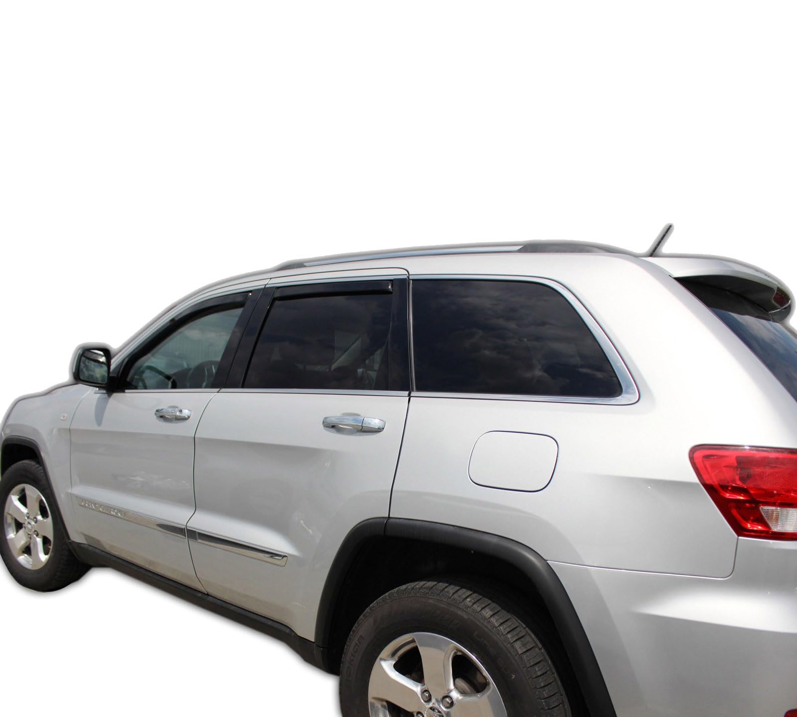 J&J AUTOMOTIVE GP Windabweiser passend für Jeep Grand Cherokee 2011-2021 4tlg, Vorne und Hinten Regenabweiser Passform Getönt Schwarz