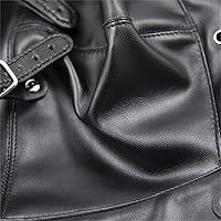 Vista 8 de Máscaras con cordones ahuecados para la boca, máscaras de cuero suave con capucha para la cabeza con los ojos vendados para cosplay.