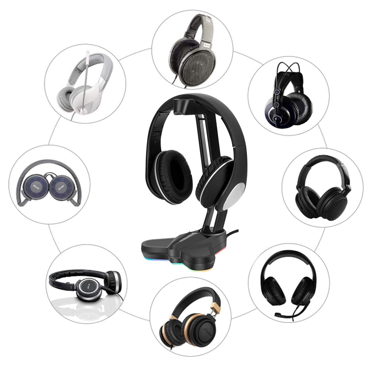 ヘッドホンスタンド 光る Amazon co jp MOTOSTAR 光るヘッドホン