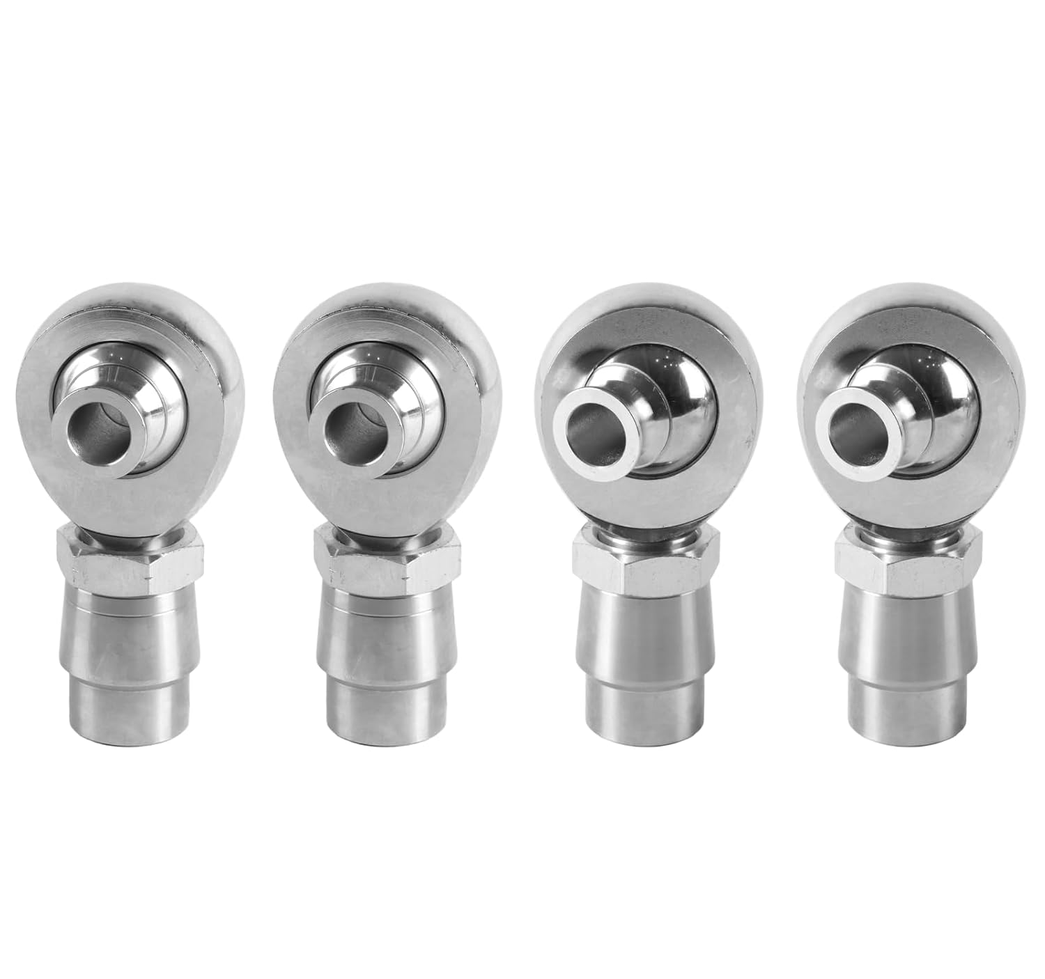 2 Pair 1.25'' Heim Joints Rod End Kit, 1 1/4'' Right and Left Hand Thread Chromoly Joints Heat Treated Chromoly with Round Tube Adapter, High Misalignment Spacer