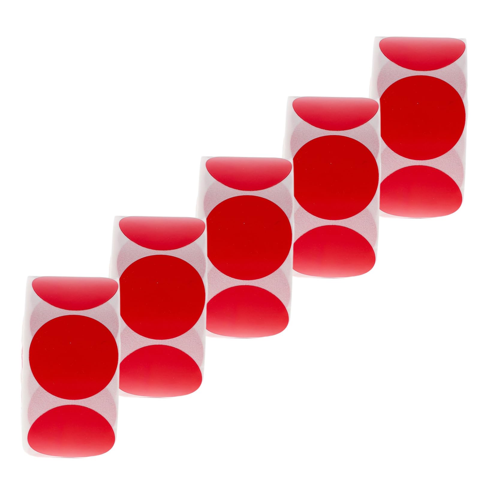 15 Etichette Adesive Rotonde Rosse per Codifica Colore Adesive Resistenti con Superficie Liscia per Scrittura Chiara e Sigillatura Pacchi