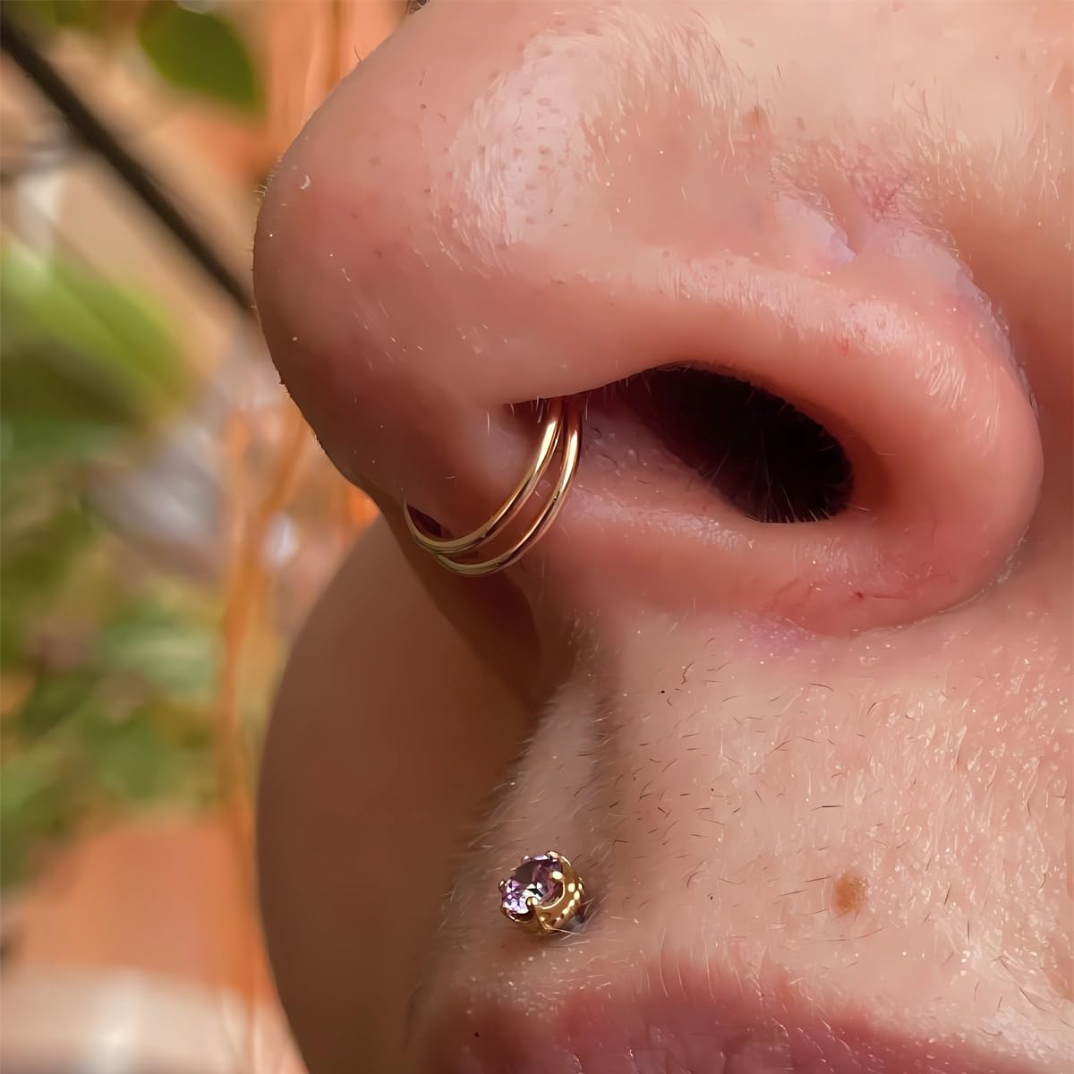 Body CAC 0.8mm/1.0mm/1.2mm/1.6mm/2.0mm/3.0mm/4.0mm/5.0mm/6.0mm Steel Hypoallergenic Clicker Hinged Nose Septum Ring Hoop with Colour Gold-Silver tone-Black-Rose gold — view 3