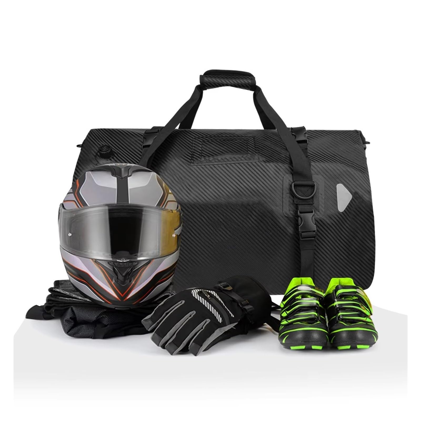 Borsa Bagagli Borsa Impermeabile Moto 50 Litri Coda Riflettente Campeggio Canottaggio Equitazione Pesca Bagagli All'aperto