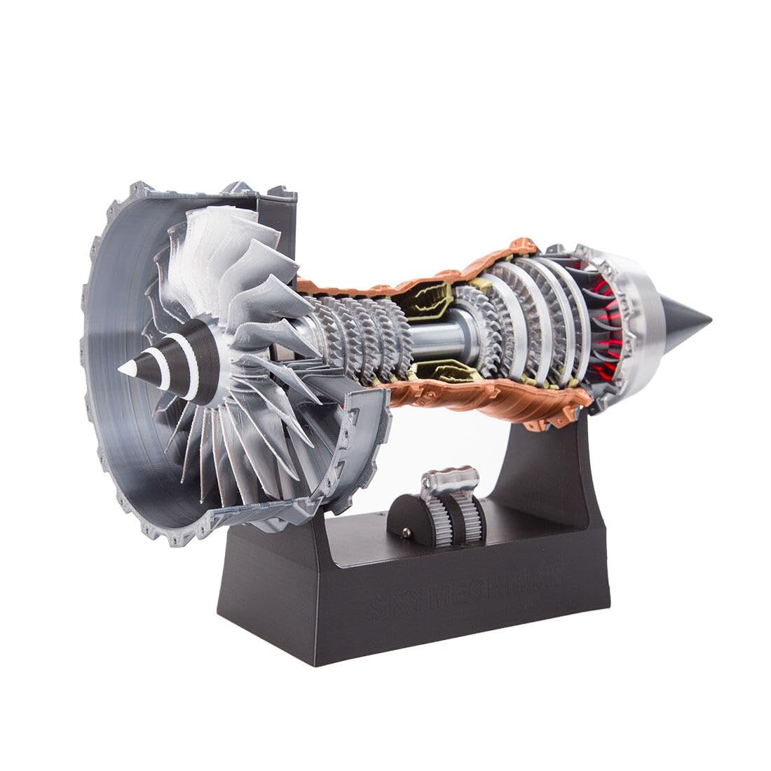 SXDMOUBK Turbofan Engine Model Kit，TR900 Turbofan Engine Model，DIY Functional Turbofan Aero Aircraft Engine 3D Printed Assembly Model，Adult Gift Mechanical (Dynamic Kit Version/50pcs+)