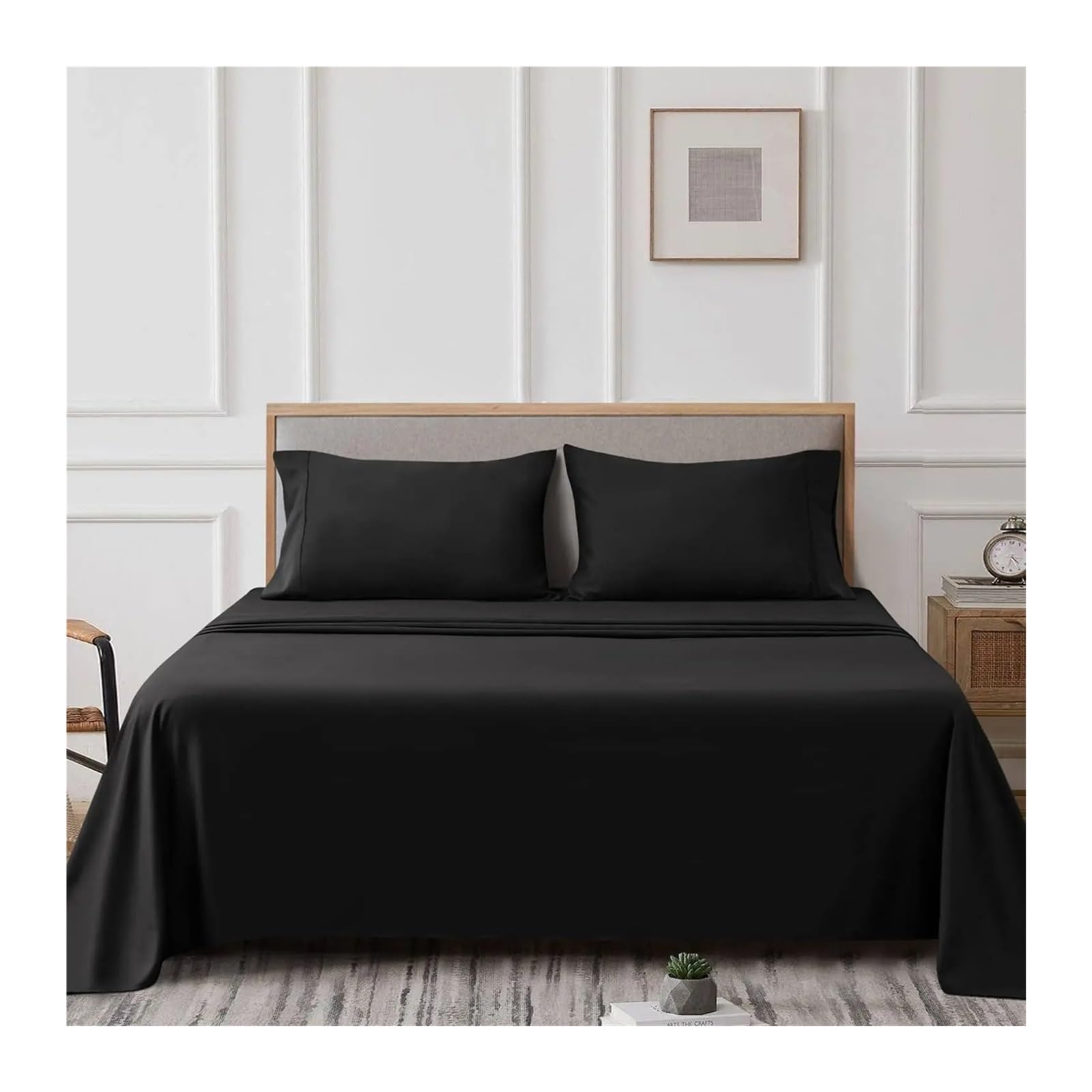 Ensemble de draps-housses de 3/4 pièces literie pour matelas double et queen