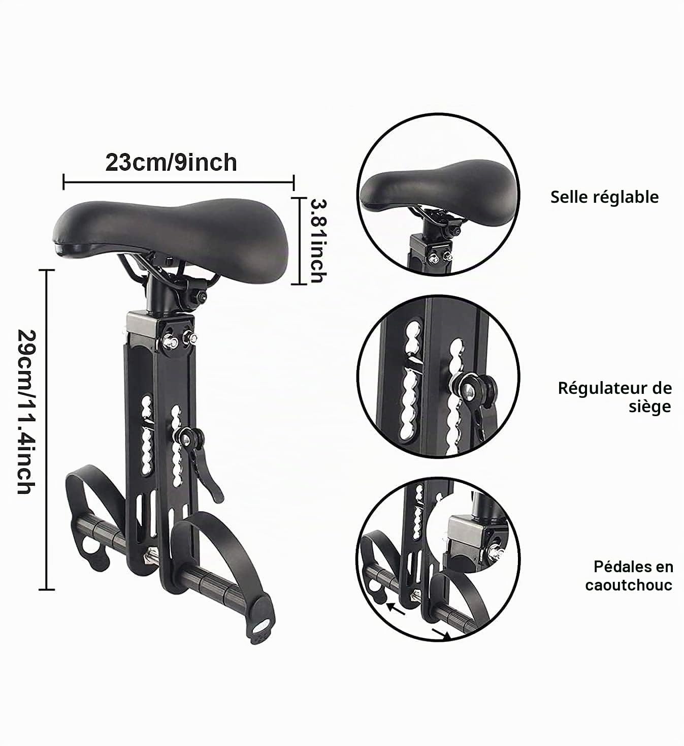 Siège de vélo de montagne amovible pour enfants de 2 à 5 ans, compatible avec tous les adultes VTT (siège et poignée)