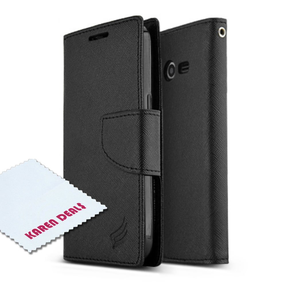 Galaxy Avant Case, [Black] Flip Wallet Case with ID Slots, Stand Feature, and Magnetic Flap Closure for Samsung Galaxy Avant (2014)