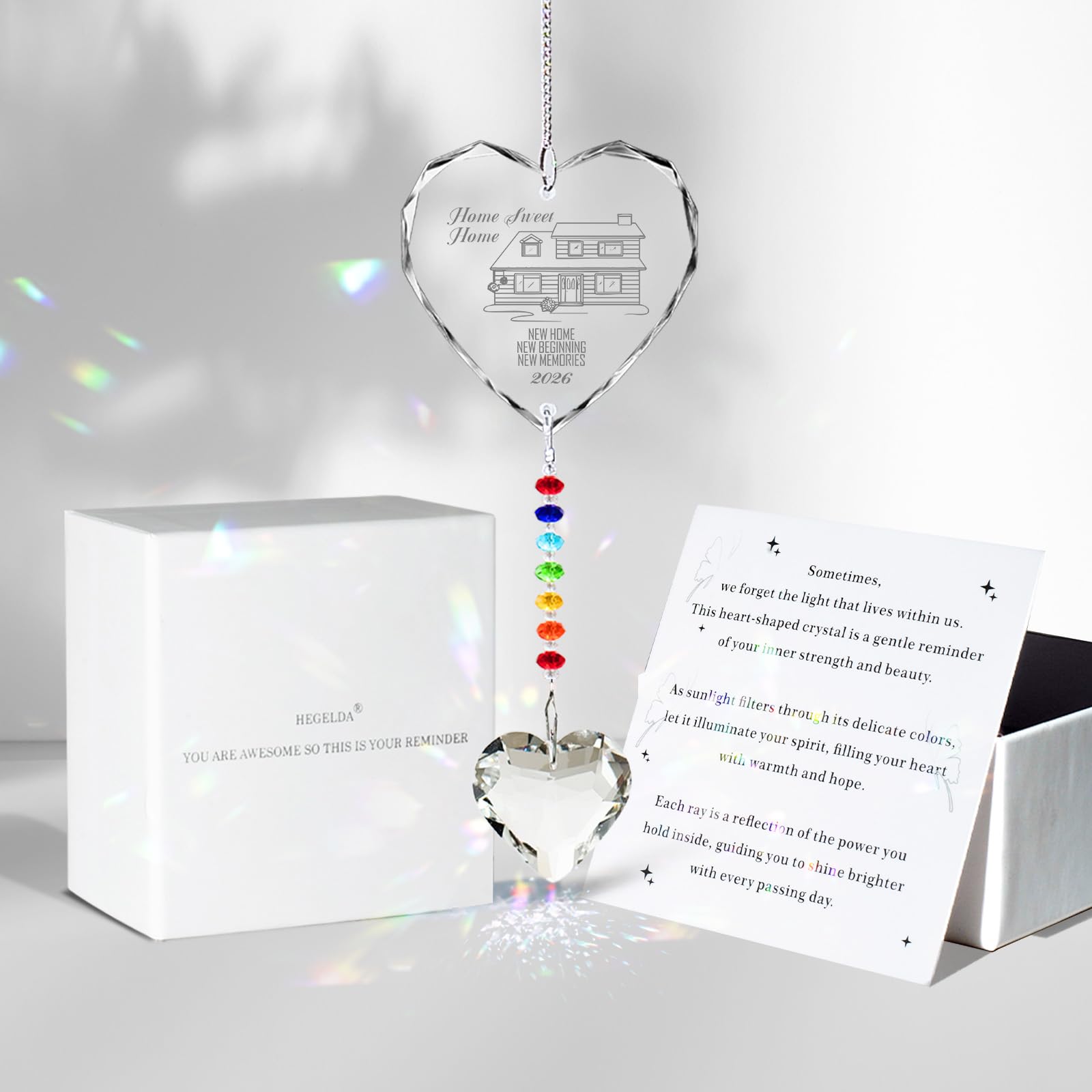 Hegelda House Warming Gifts Crystal Suncatcher Christmas Ornaments