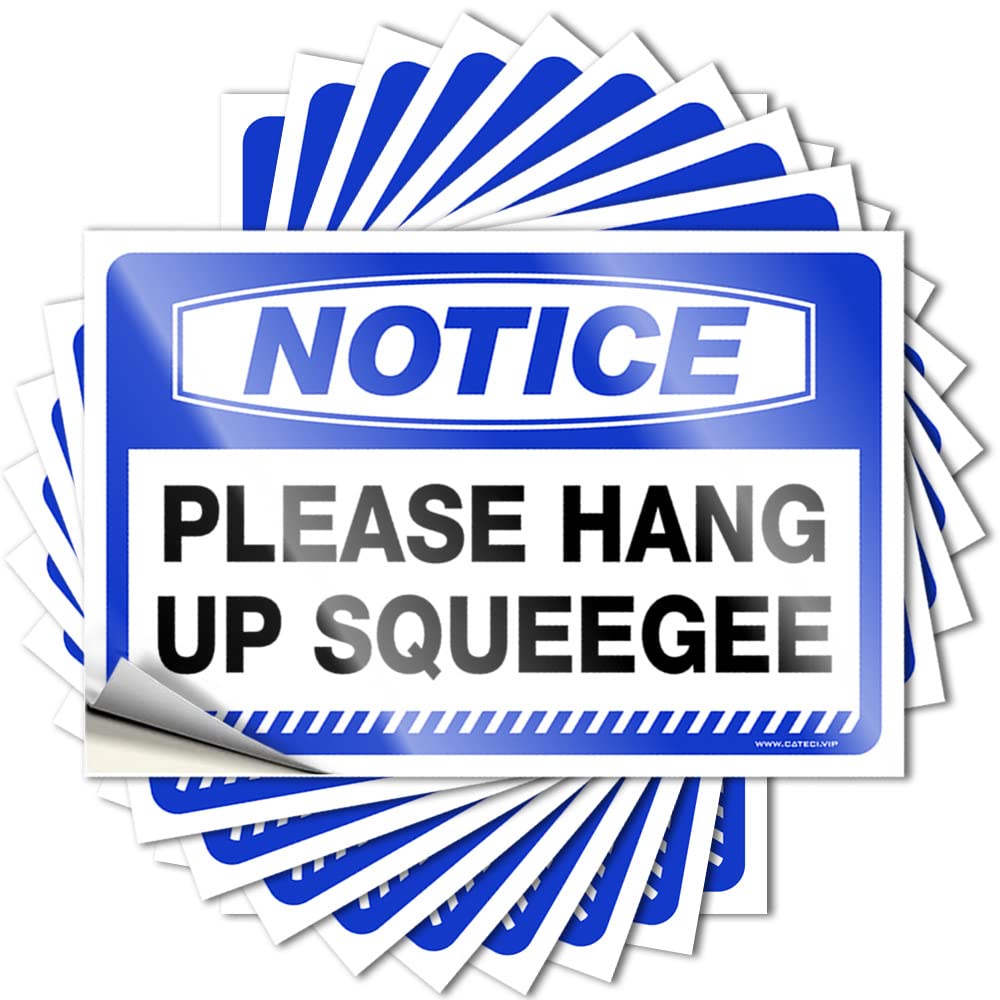 Tiki Decorations Case Stickers | Notice Please Hang Up Squeegee Core for Long Decor(12X18CM)