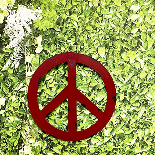 Metal Antiqued Groovy Peace Sign Rustic Wall Art Door Décor Hippie Decoration #TOP4