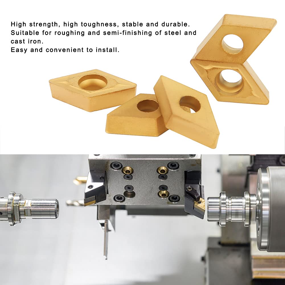 DCMT11T308 DCMT32.51 Carbide Inserts for CNC Lathe, Steel Processing Turning Tool with TIAIN Coating, Easy Installation, High Performance, Durable