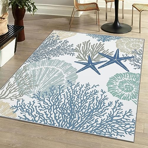 Tritard Coastal Area Rugs Nautical Beach Themed...