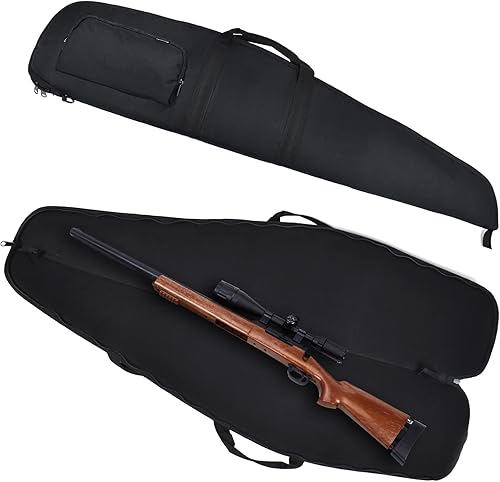 Funda blanda para rifle de 444852 pulgadas con bolsillos para accesorios con cremallera, hombro ajustable para almacenamiento y transporte