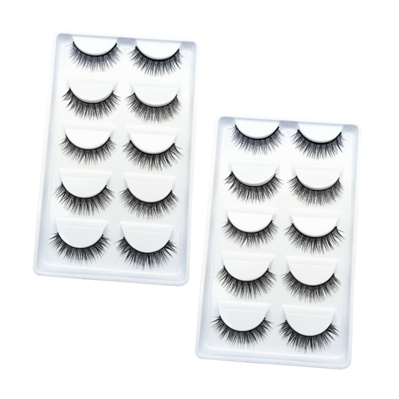 Veemoon Réalistes et Confortables Naturels Noirs 10 Paires de Faux Cils en Matériau Synthétique Faciles à Utiliser pour Maquillage Professionnel et Beauté Quotidienne