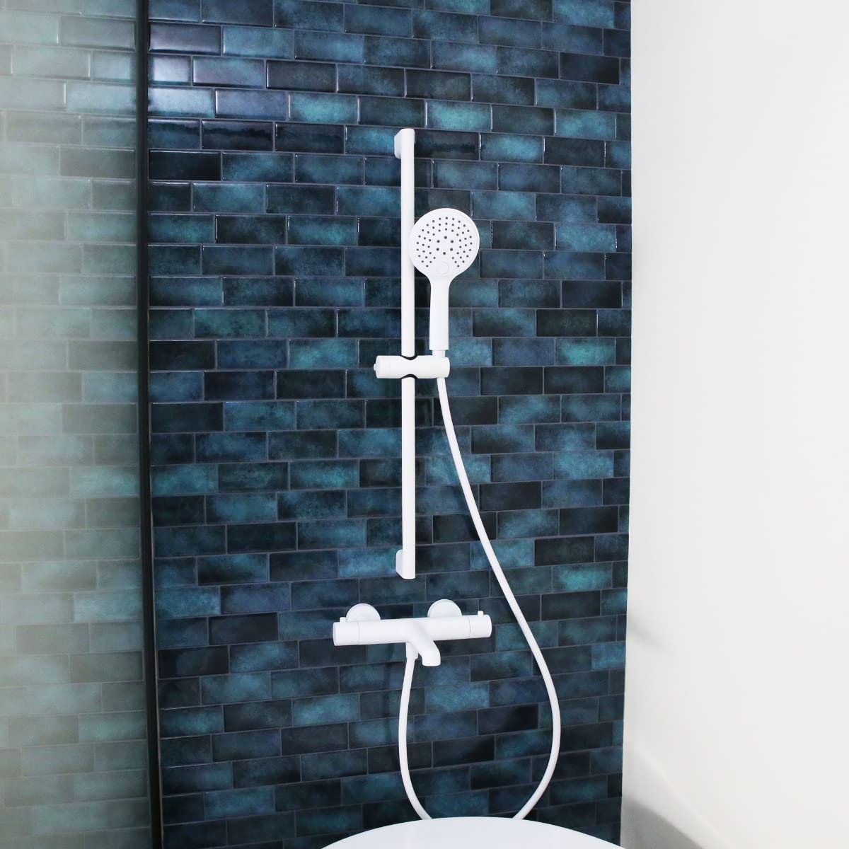 Essebagno Luisa Barra de ducha 3 piezas blanca