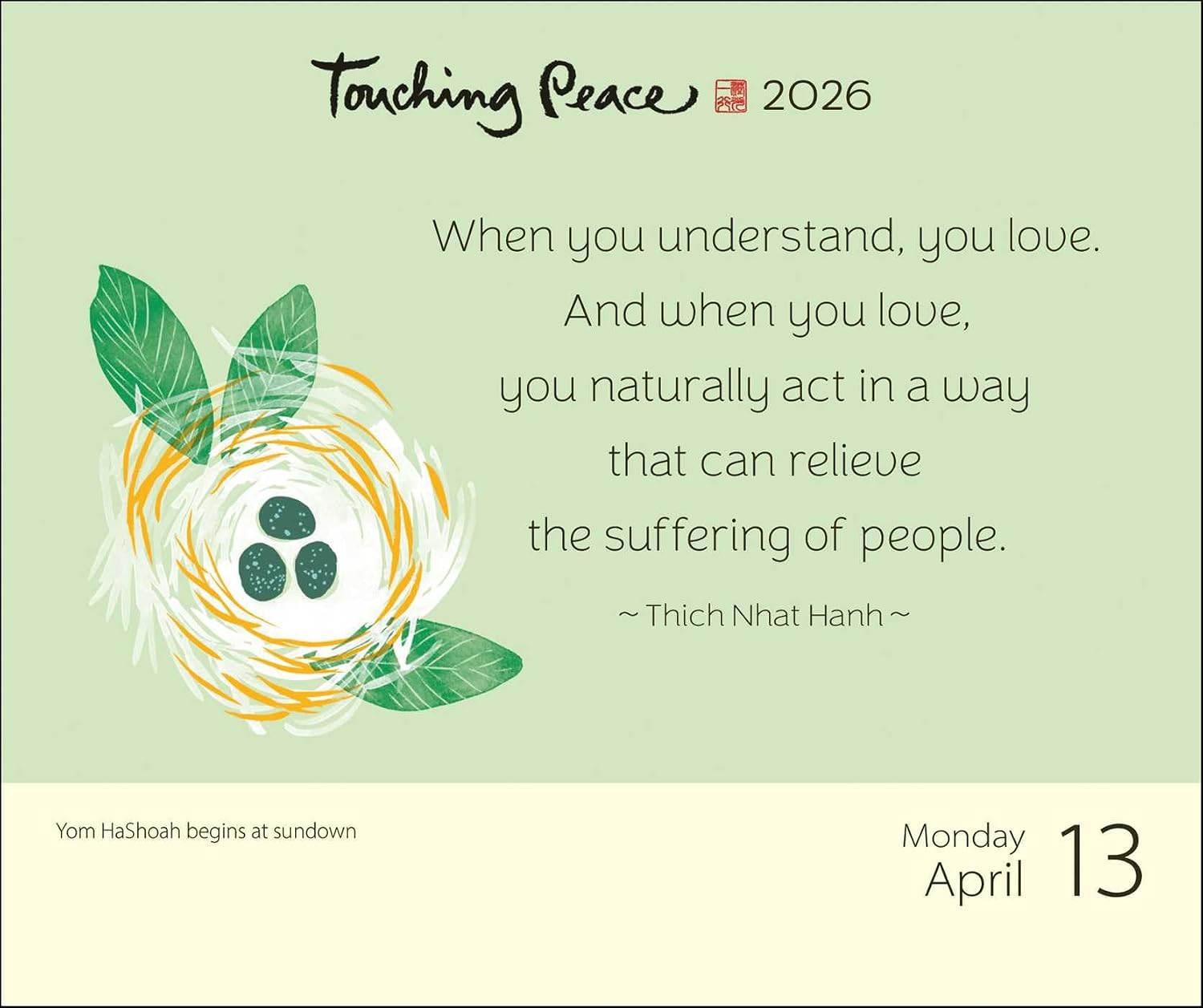 Thich Nhat Hanh 2026 Day-to-Day Calendar: Touching Peace