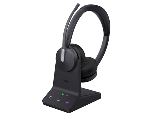Yealink WH64 Dual UC Headphone Base Station Included - Universal Compatibility, Two-Ear Design, Noise Reduction, USB Connection