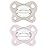 Chicco PhysioForma Dual Soft Orthodontic Pacifier, 2-6m | 100% Soft Silicone | Supports Breathing & Oral Development | One-Piece Design | Flex-Shield | Sterilizing Case | BPA Free | Grey/Pink, 2pk
