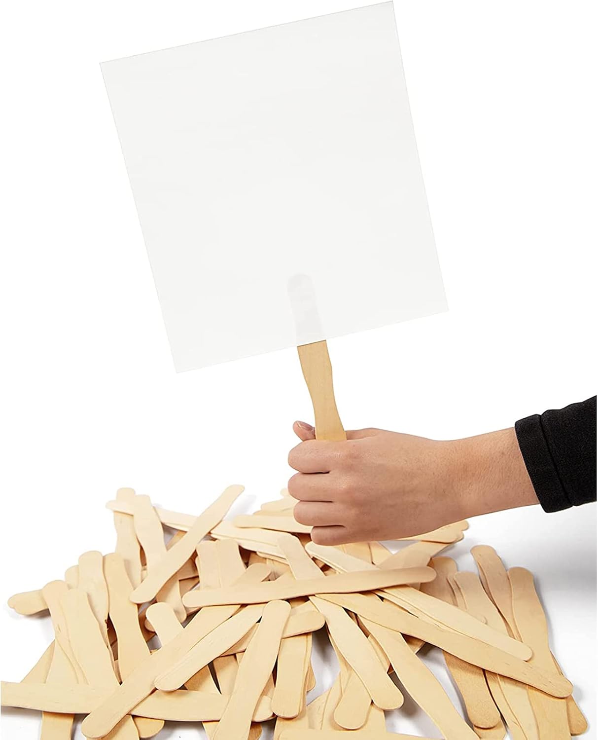 Wooden 8" Fan Handles,Wedding,Craft Sticks Jumbo,Popsicle Stick,Paint Stir Sticks,Personalized Wooden Craft Sticks,Custom Wooden Fan Handles Craft Sticks,for Any DIY Crafting Supplies Kit (100pcs)