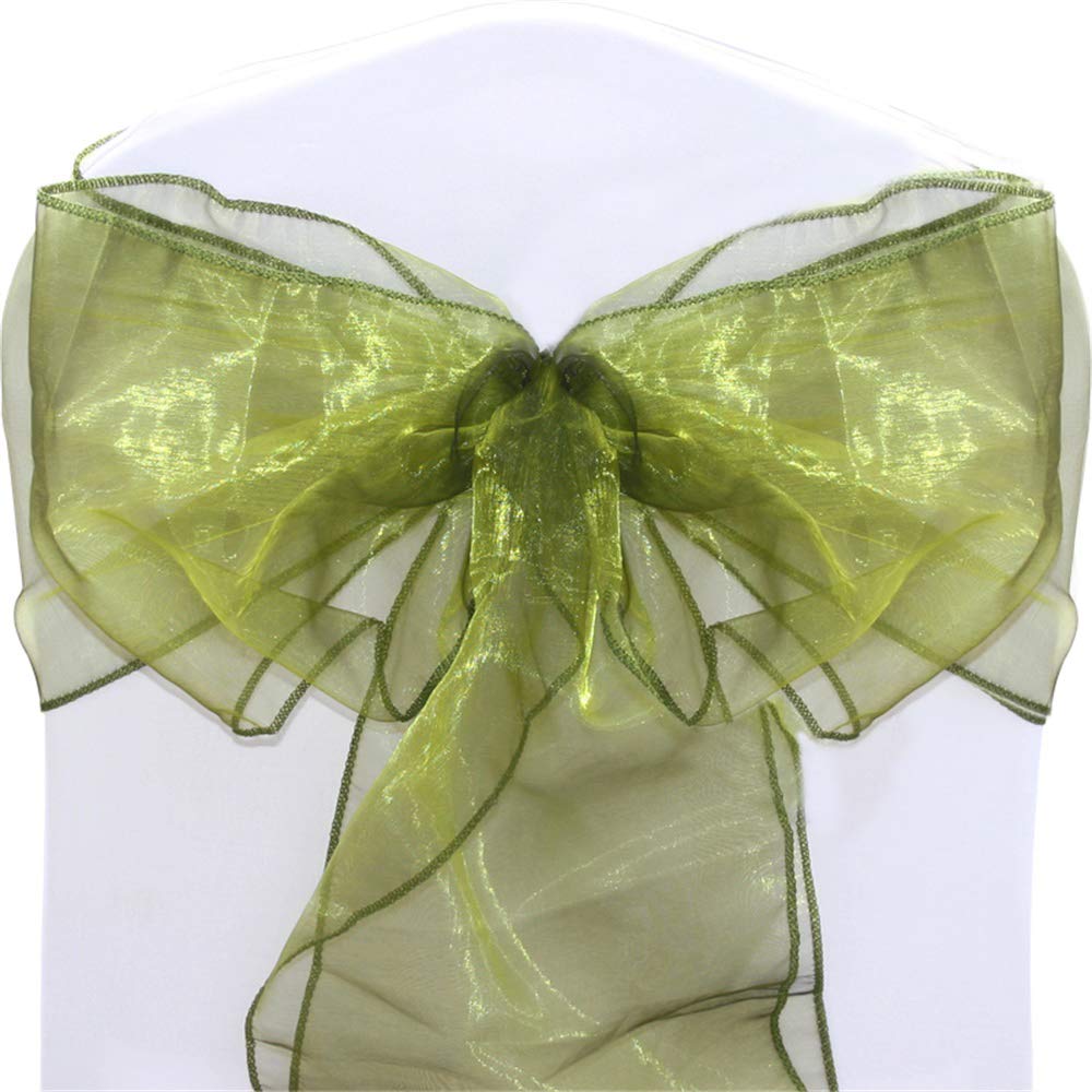Time to Sparkle Pack of 100 Organza Sashes 22x280cm (Olive Green) — image 1